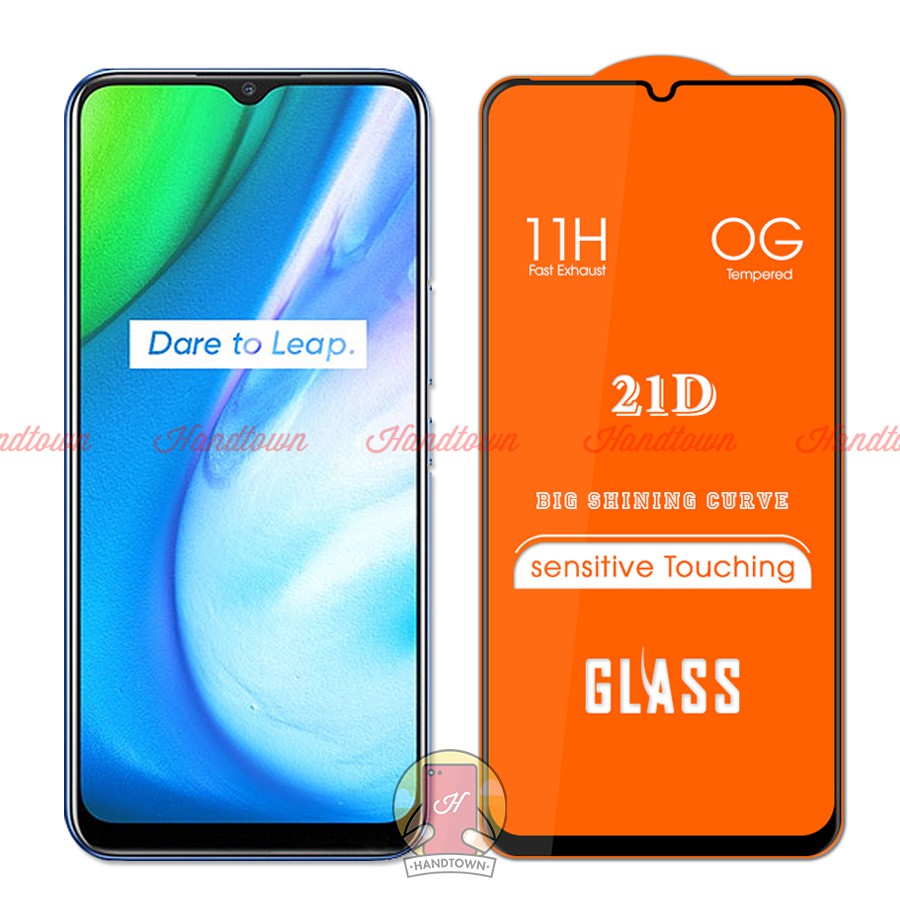 Kính Cường lực 21D Realme V3 Full Màn Đen Full Keo Bảo Vệ Màn Hình Chống Trầy Xước Chống Va Đập Handtown SIÊU BỀN