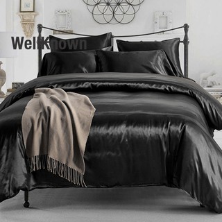 Set tấm trải giường vỏ chăn vỏ gối màu đen sang trọng cao cấp