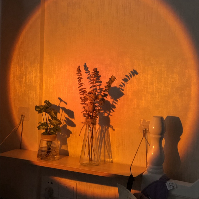 Đèn Chiếu USB Phong Cách Hoàng Hôn Dùng Làm Đạo Cụ Chụp Ảnh Sáng Tạo Cho Nữ