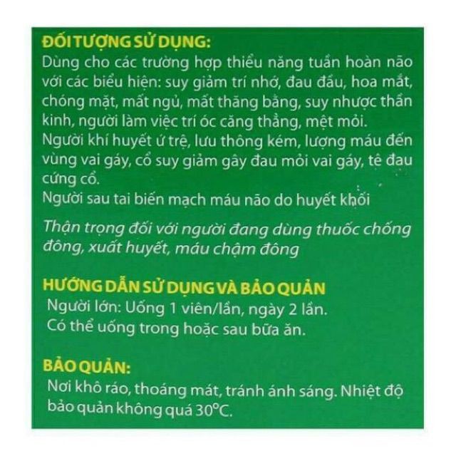 [ GIÁ SỈ ] [GIÁ TIÊN ĐI ĐÔI CHẤT LƯỢNG][Bảo Lâm ] - (Nhà Thuốc) Ginkgo Biloba 120mg Bổ Sung Dưỡng Chất Cho Não 100 viên