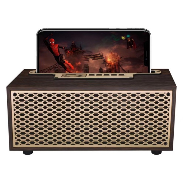 Loa bluetooth XM5, loa XM5 thùng gỗ , thiết kế cổ điển sang trọng ,có giá để điện thoại ,âm thanh cực hay.