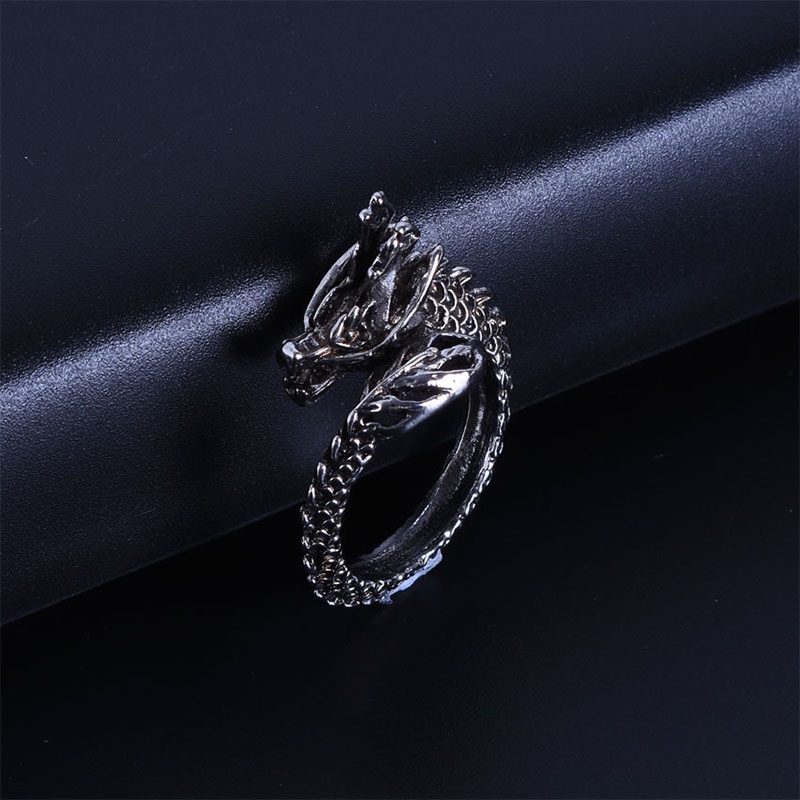Nhẫn hình rồng bằng thép không gỉ