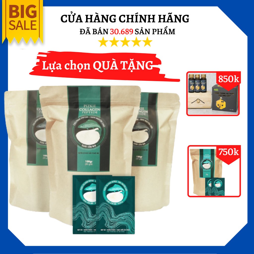 [DATE MỚI]Liệu Trình 3 Gói Collagen Cá Hồi - Pizkie Ngăn Ngừa Lão Hóa Da, Bổ Sung Collagen Giúp Làm Đẹp Da,Giảm Rụng Tóc