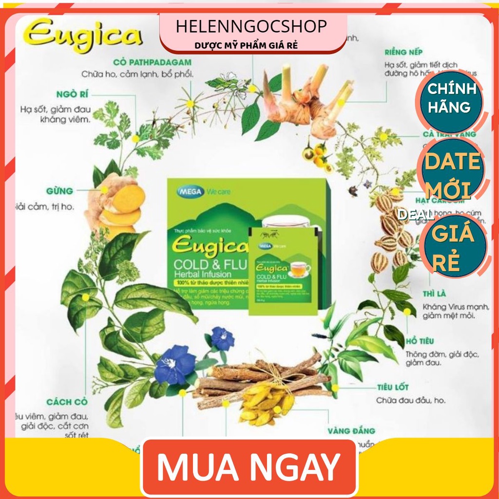 trà thảo dược Eugica Hộp 10 gói/Kẹo Eugica/Siro Ho ivy từ cao lá thường xuân