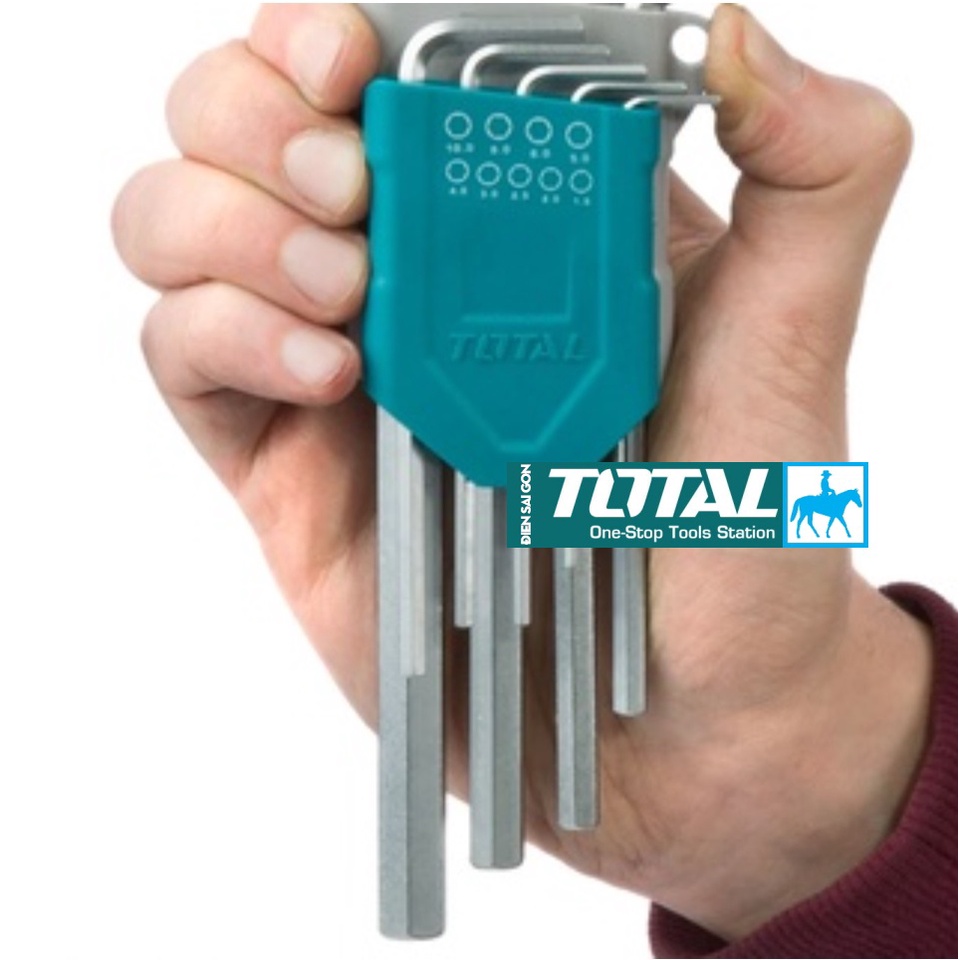 Total Bộ lục giác đầu bằng 1.5-10mm 9 chi tiết hệ mét THT106191
