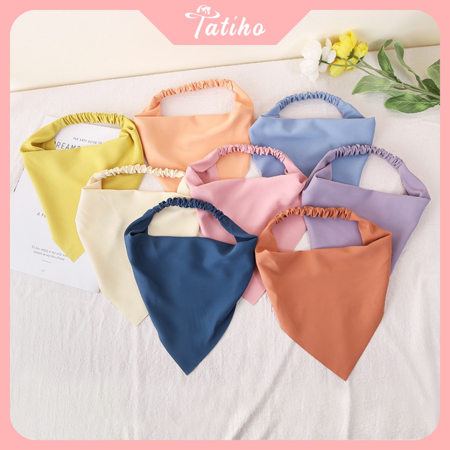[Hàng Xịn, Giá Tốt]   Băng Đô Turban Unisex Vải Lụa Họa Tiết Trơn  Phong Cách Hàn Quốc Đơn Giản Hottrend - Mã BD009