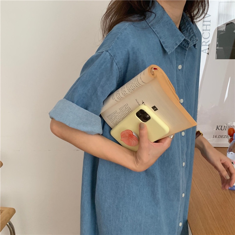 Váy somi chất jean dáng suông dài phong cách năng động thoải mái