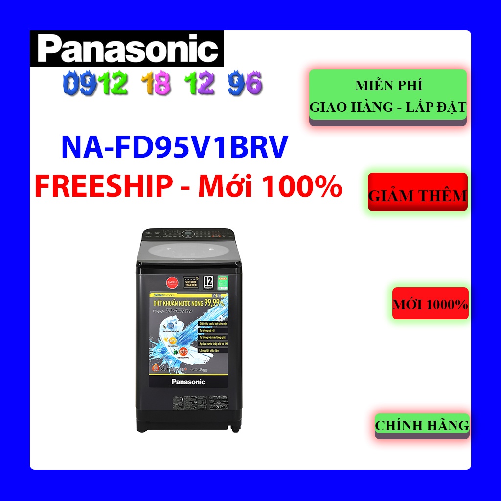 [Mã ELHAMS5 giảm 6% đơn 300K] Máy giặt Panasonic Inverter 9.5 Kg NA-FD95V1BRV