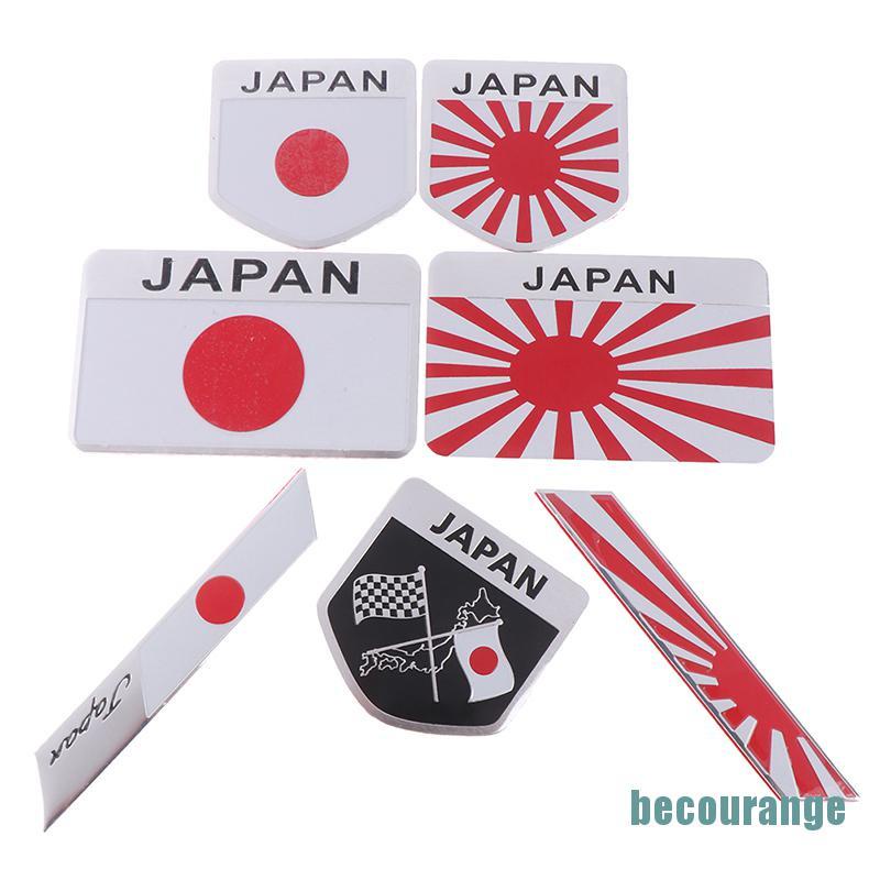 1 Miếng Dán Logo Cờ Nhật Bản Trang Trí Xe Hơi