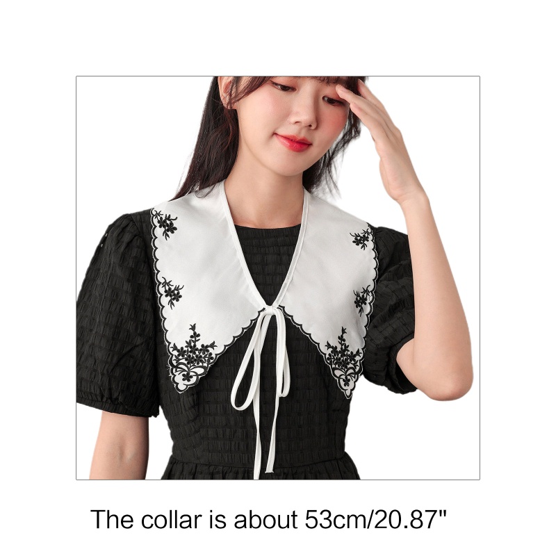 Han Khăn Choàng Cổ Giả Khăn Choàng Chống Nắng Thêu Hoa Nhỏ Đa Năng Có Thể Tháo Rời Cho Nữ