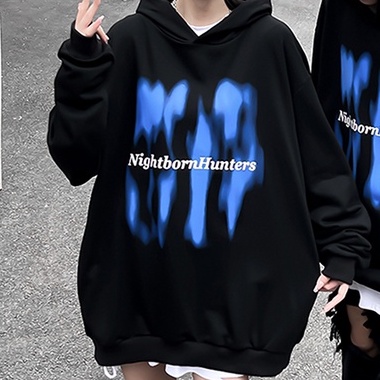 Áo hoodie ZHELIHANGFEI tay dài dáng rộng phong cách cổ điển dành cho cặp đôi