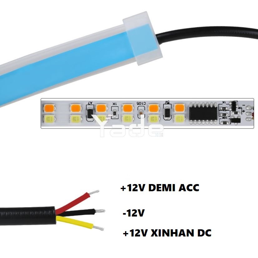 Đèn Led dẻo lắp demi xi nhan chạy đuổi kiểu Audi cho xe máy, ô tô - DC 12v