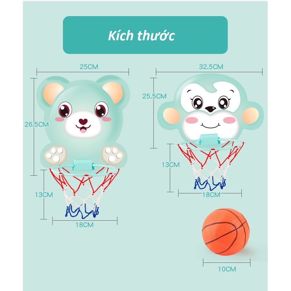 Đồ chơi Trò Chơi Bóng Rổ Cho Bé - Gia Đình treo tường (Tặng Đủ bơm)
