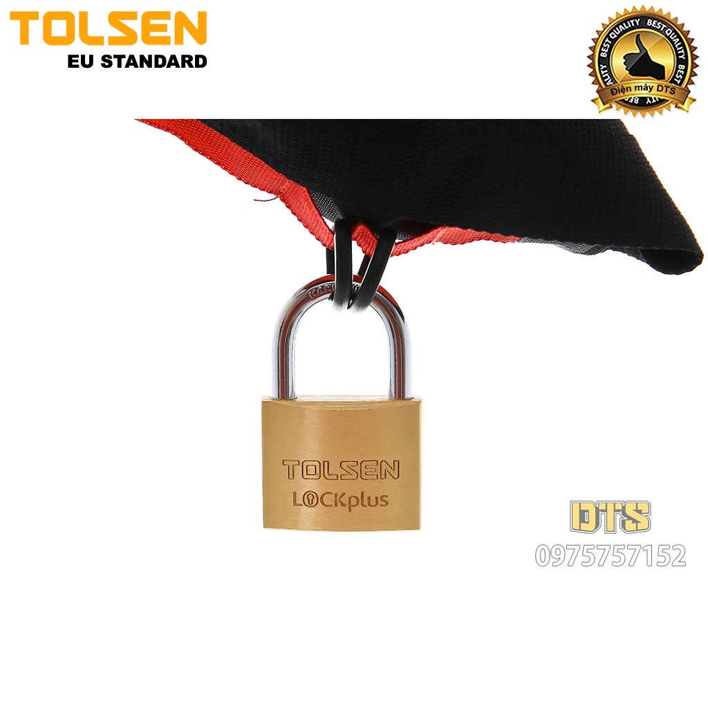 Ổ khoá treo đồng bấm công nghiệp size 50mm TOLSEN, khoá bấm khoá vali siêu cứng chống cắt - Tiêu chuẩn xuất khẩu châu Âu