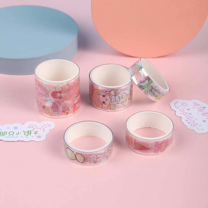 Set Băng Keo Cute Mini PVC Trong Suốt Trang Trí, Hộp Gift Box Dễ