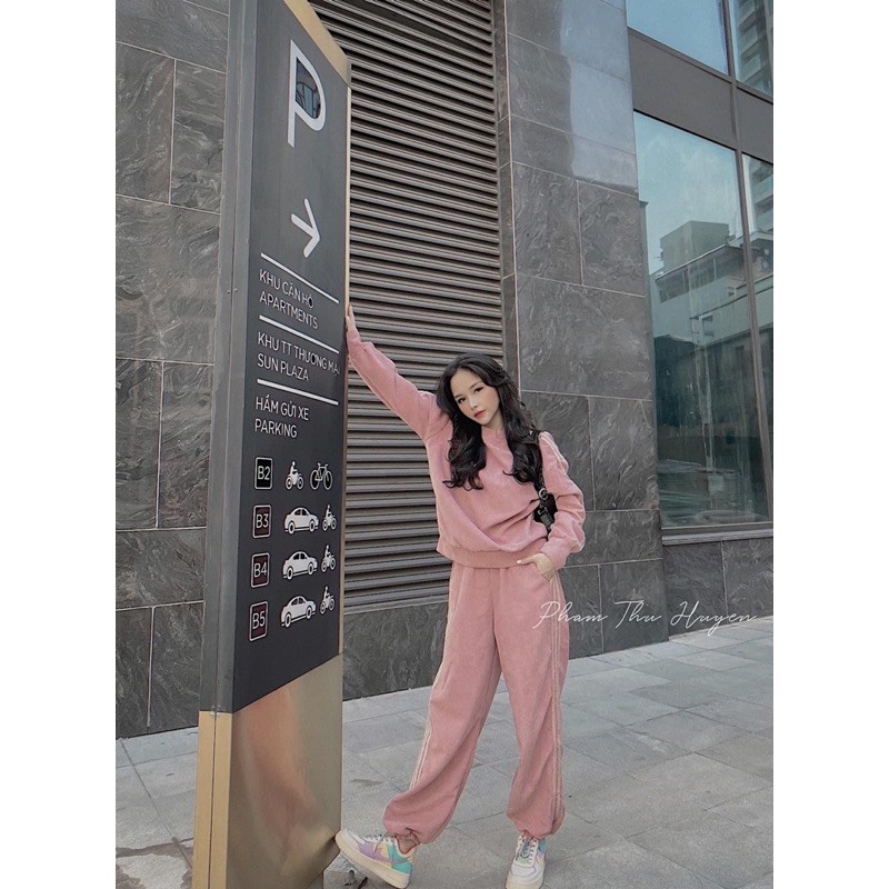 Bộ thể thao Nhung gân .