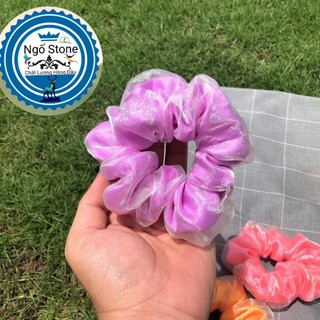Cột Tóc Vải Scrunchies Bong Bóng