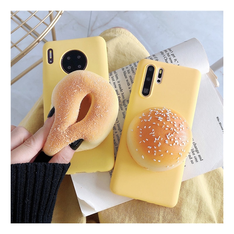 Relieve stress soft 3D roti Donat untuk oppo realme 3 5 pro 5i 6i 5s A1K F3 PLUS F11 PRO F5 F7 F9 A71 find x2 pro phone case