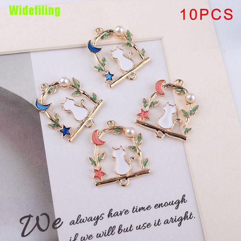 (Hàng Mới Về) Bộ 10 Chú Mèo / Mặt Trăng / Ngôi Sao Kim Loại Thủ Công