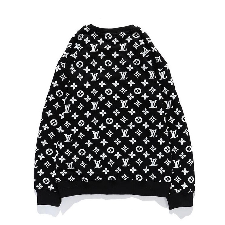Áo Sweater cotton Cổ Tròn In Họa Tiết LV Thời Trang Cho Nam Nữ
