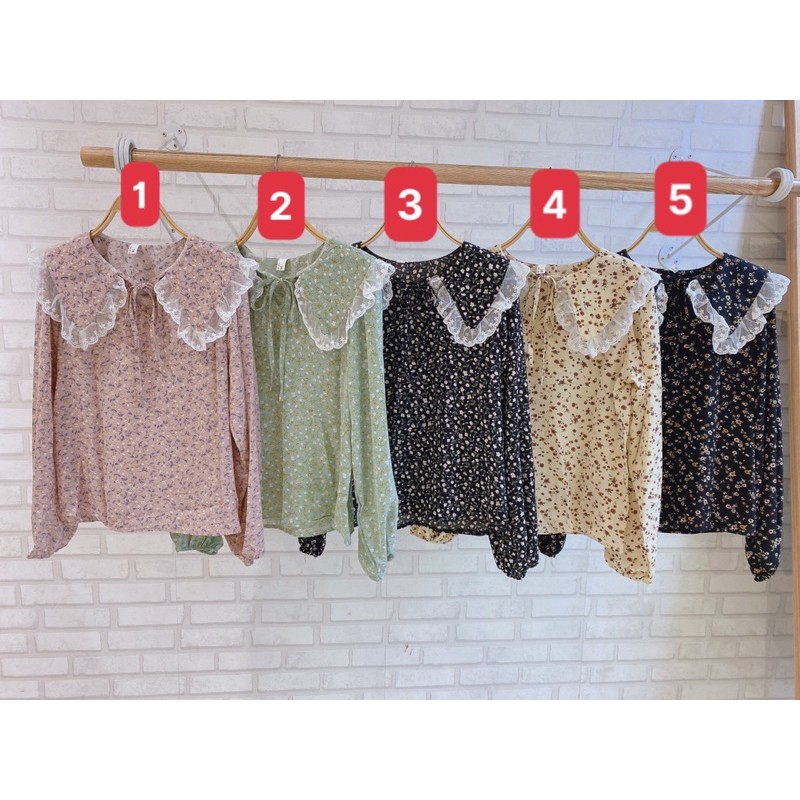 Áo sơ mi cổ sen viền bèo Ulzzang styleHàng Quảng Châu