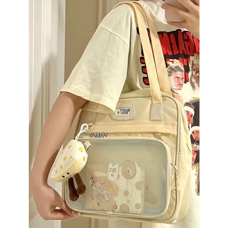 Túi Xách Canvas Cỡ Lớn Phối Khóa Kéo Thời Trang