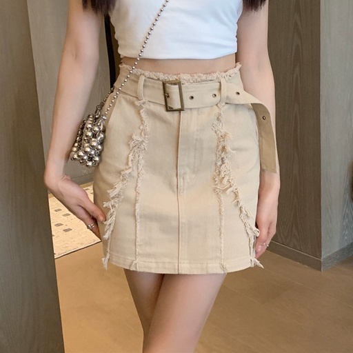 Chân Váy Denim Lưng Cao Phong Cách Hàn Quốc Thời Trang Cho Nữ