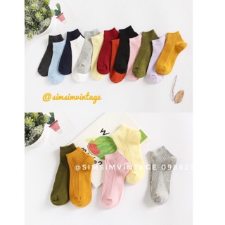 Tất cổ ngắn vintage nhiều màu độc đáo