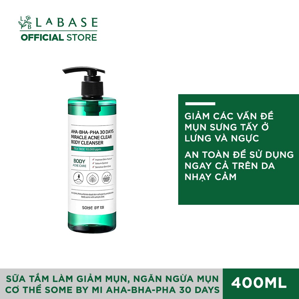 [Hàng nhập khẩu chính hãng] Sữa Tắm Sạch Mụn Lưng Some By Mi AHA-BHA-PHA 30 Days Miracle Acne Clear Body Cleanser 400ml