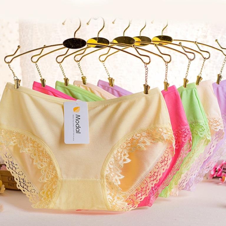 [Giá sỉ] Quần Lót Modal Cotton Viền Ren Mềm Mịn