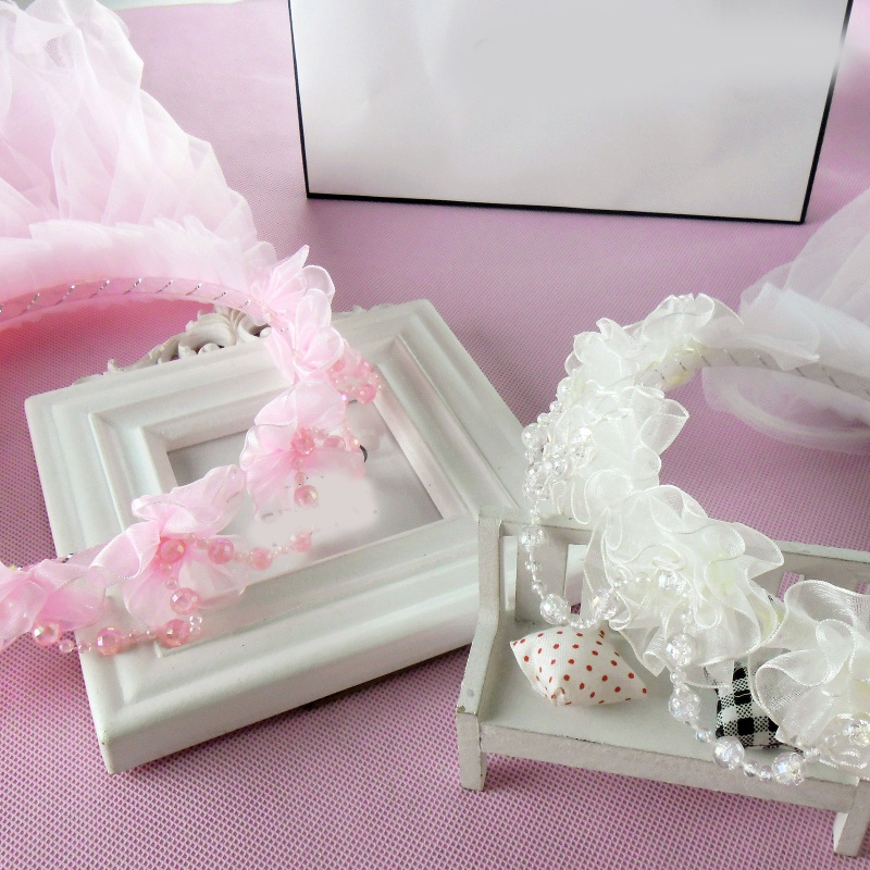 Mạng Che Mặt Viền Ruy Băng Đính Hoa Và Vương Miện Dùng Chụp Ảnh Cho Bé Gái