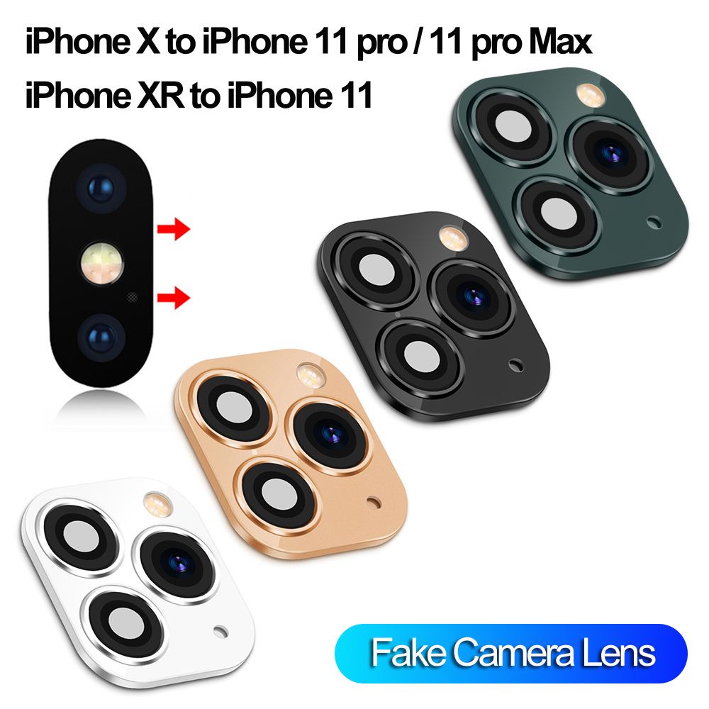 Vỏ bảo vệ camera giả nâng cấp chuyển từ IPHONE XR X sang IPHONE 11 PRO MAX làm từ kính sang trọng