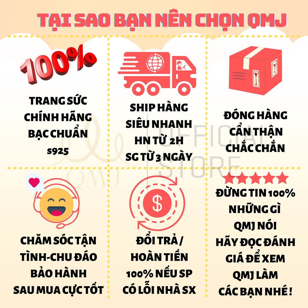 Bông tai bạc QMJ Nụ Nguyệt Quế nạm đá thóc trắng sáng Q070