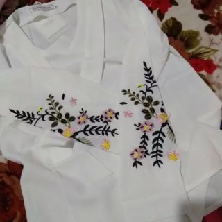 (  ORDER ) ÁO KIỂU NỮ THIÊU HOA 02 ( CÓ HÌNH THẬT )