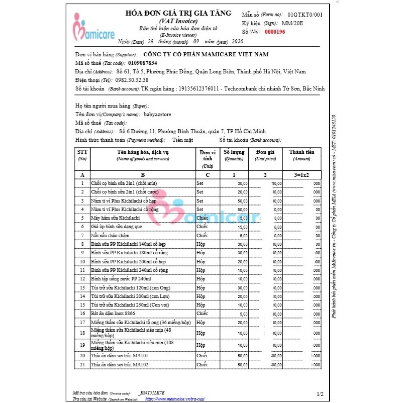 Bình Sữa KICHI PP Cổ Hẹp 200ml (Tặng Van Chống Sặc)