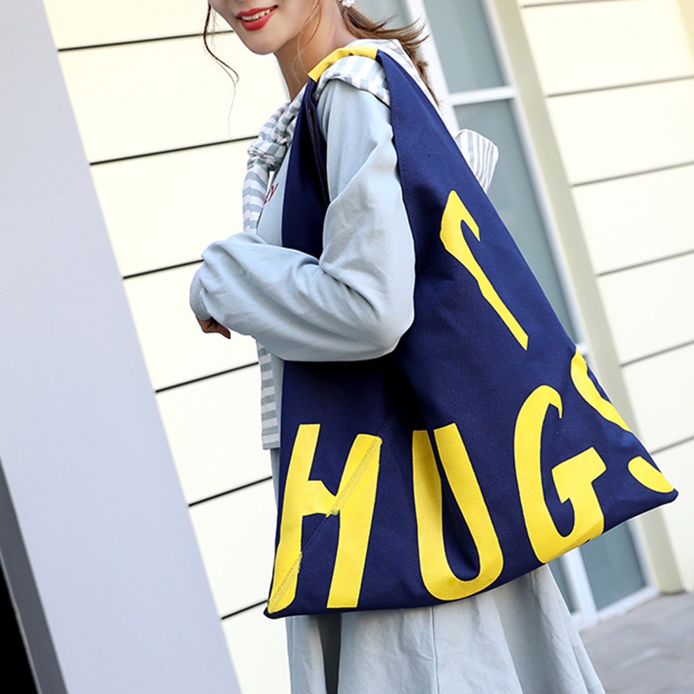 Túi Đeo Chéo Vai Bằng Vải Canvas Sức Chứa Lớn Thời Trang Dành Cho Nữ