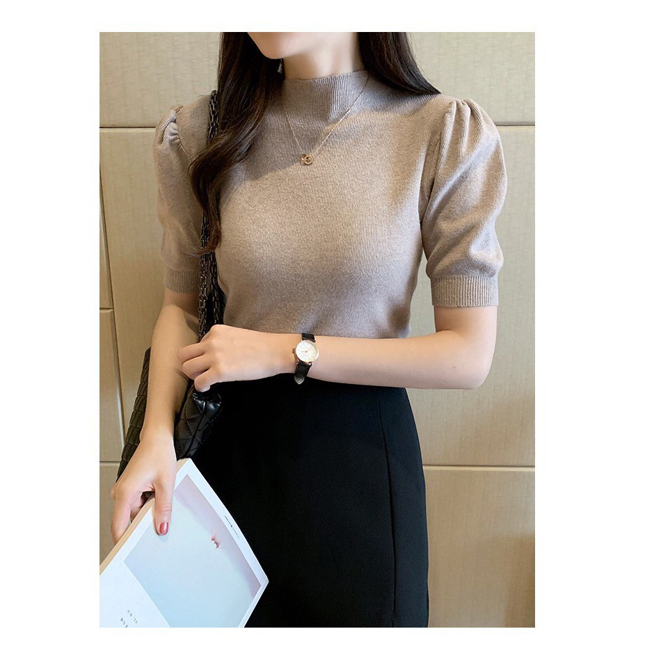 Áo len dệt kim TAY LỠ VAI BỒNG 7 màu xinh xắn | BigBuy360 - bigbuy360.vn