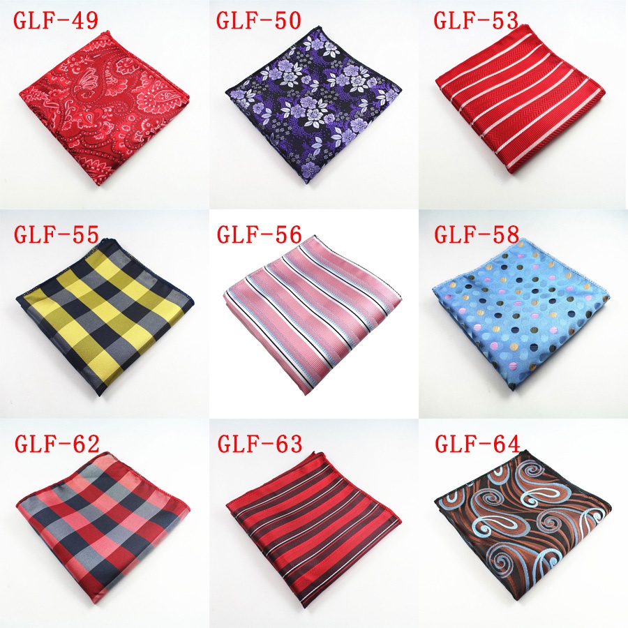 Khăn Tay Vuông 23 * 23CM Họa Tiết Sọc Caro / Chấm Bi Phong Cách Doanh Nhân Cho Nam