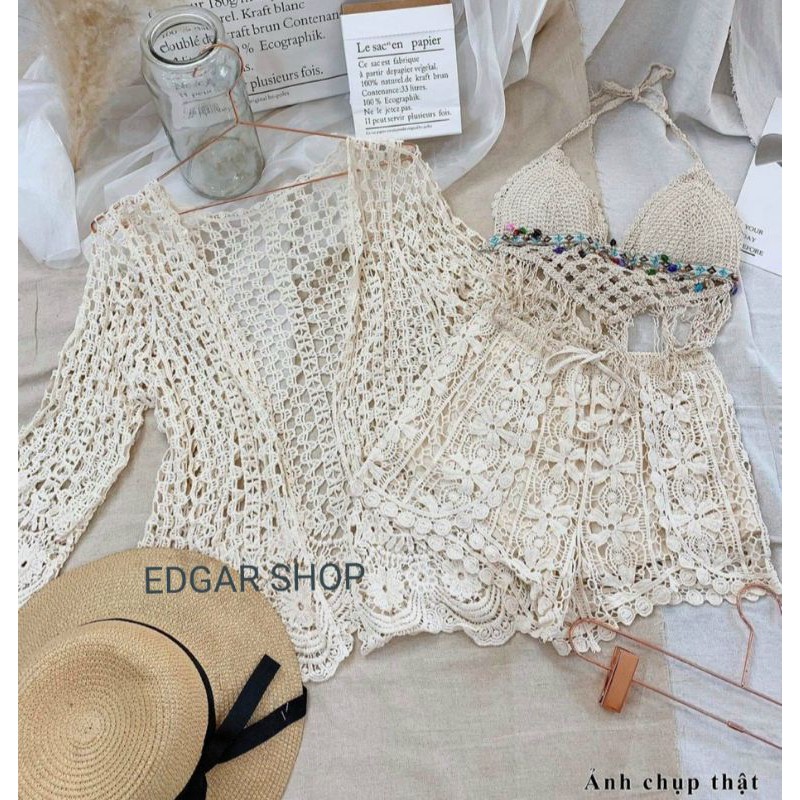 [CÓ VIDEO] Bikini Len Móc 3 Món Bikini ren đi biển, ẢNH THẬT SÀN | BigBuy360 - bigbuy360.vn