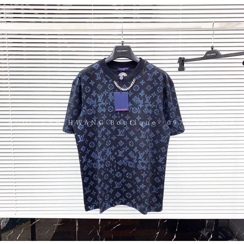 Áo Phông LV Tay Lỡ Cổ Tròn Có Dây Xích Kiểu Dáng Cá Tính Năng Động Form Rộng Unisex - Áo Thun Ngắn Tay Freesize