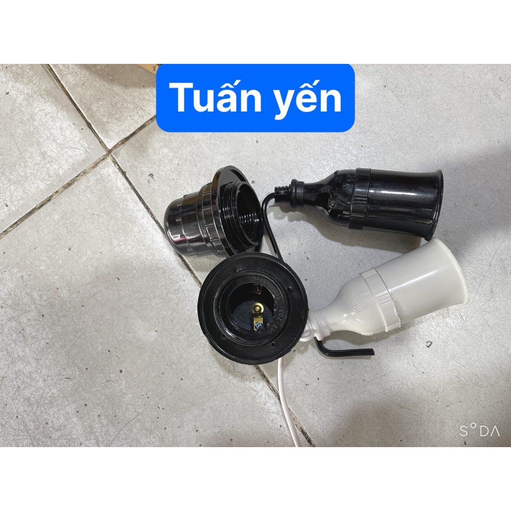 Đuôi đèn chống nước ren sứ chống cháy công suất cao - chuôi đèn có dây chống nước - Hàng Việt Nam chất lượng cao