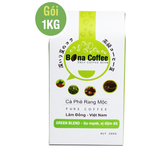 Cà Phê Rang Xay Nguyên Chất Bona Coffee – Green Blend 1kg