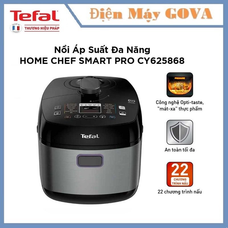 Nồi Áp Suất Điện Đa Năng 5L Tefal Smart Pro CY625868 - BH 2 Năm