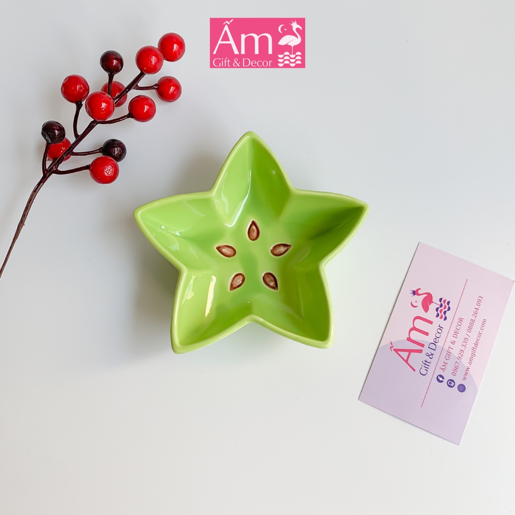 Bát Sứ Ăn Dặm Ấm Baby Hình Quả Khế Kiểu Nhật Cho Bé Dung Tích 120ml Ấm Gift Decor