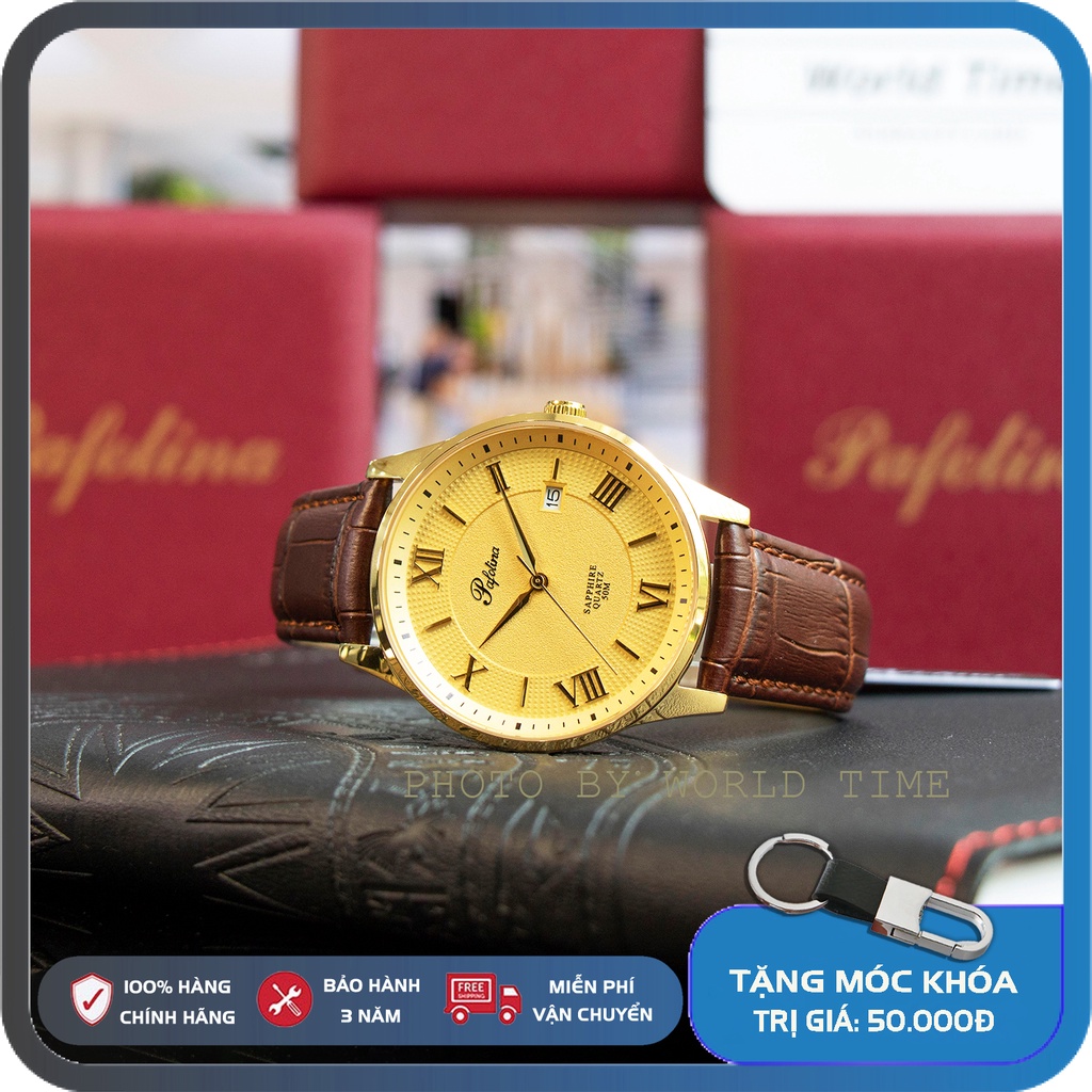 Đồng Hồ Nam Pafolina 5035M dây da Chính Hãng Full Box , Kính Sapphire Chống Xước - Chống Nước 5ATM - Bảo hành 3 năm