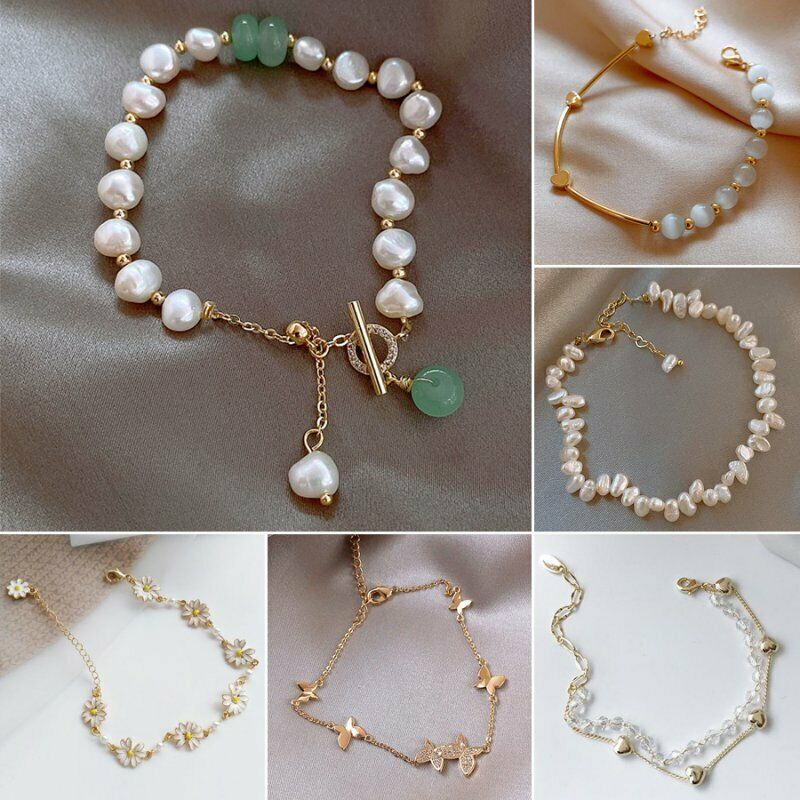 Vòng Tay Đính Đá Zircon Hình Bướm / Trăng / Sao Thời Trang Hàn Quốc Cho Nữ
