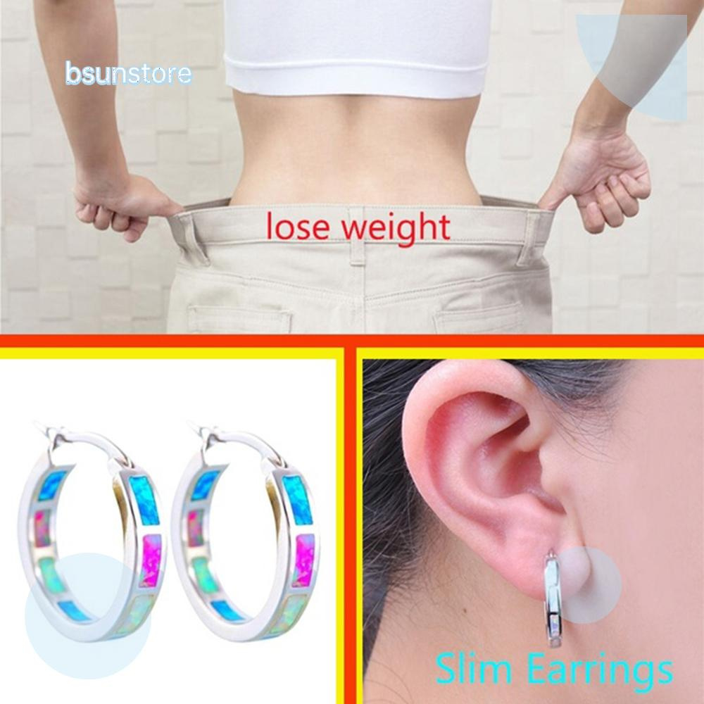 『BSUNS』 Hot Slimming Earring Women|Earrings Weight Loss Hoop New Gift Fashion Jewellery Multicolor Alloy Chakra Stud Earrings Healthy Stimulation Acupoint/Multicolor