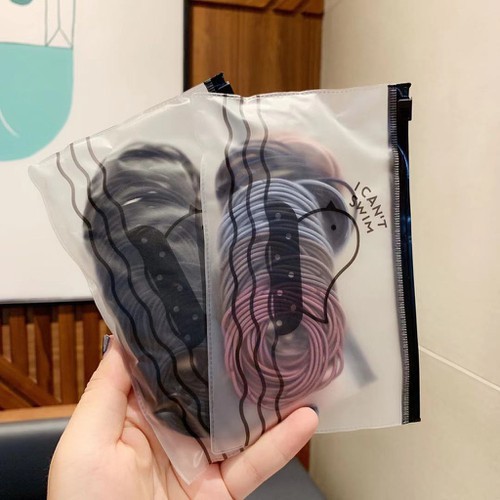 [KÈM TÚI ZIP] Set 100 sợi thun cột tóc kèm túi zip dễ thương, chắc chắn, tiện lợi giá rẻ