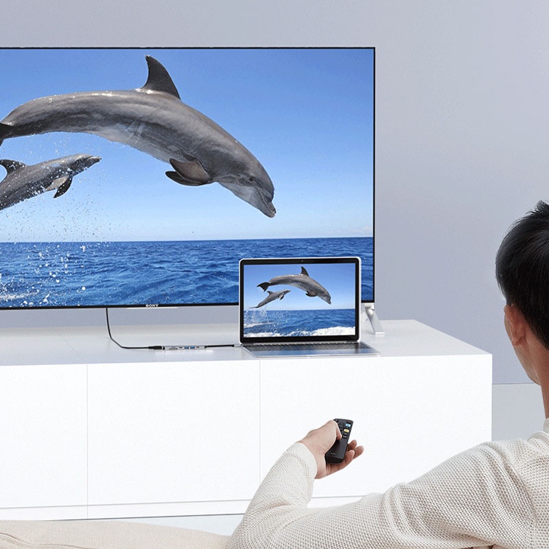 Trạm Sạc Nhanh 7 Trong 1 USB C Hub Type-C Sang HDMI 4K USB3.0 5Gbps PD Đầu Đọc Thẻ SD / TF Cho Laptop / Máy Tính Bảng / Điện Thoại