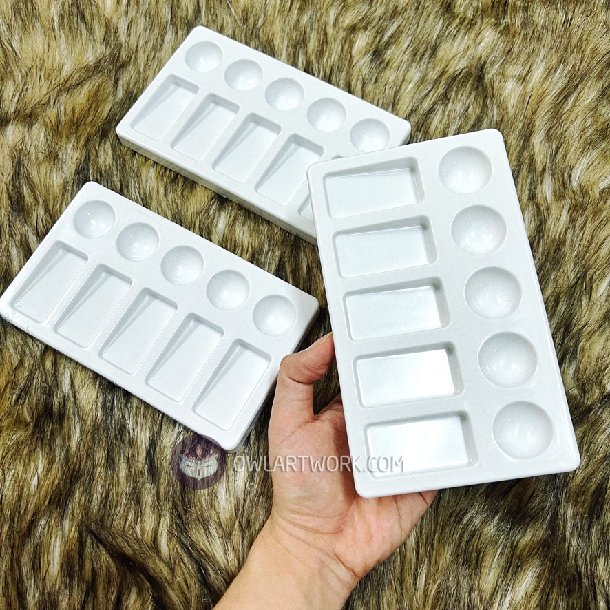 [CÚ TUYẾT] Xô Rửa Cọ 3 Ngăn, Khay Vỉ Pha Màu Cao Cấp Tổng Hợp Các Loại